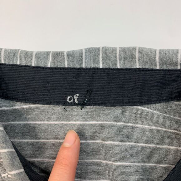 Lululemon Polo Shirt Mens S Small Grey Stripe Performance Collared Shirttail Hem - Picture 4 of 9